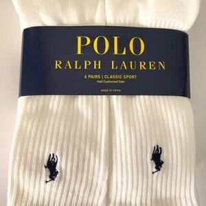 Polo by Ralph Lauren 6pk white socks.NWT